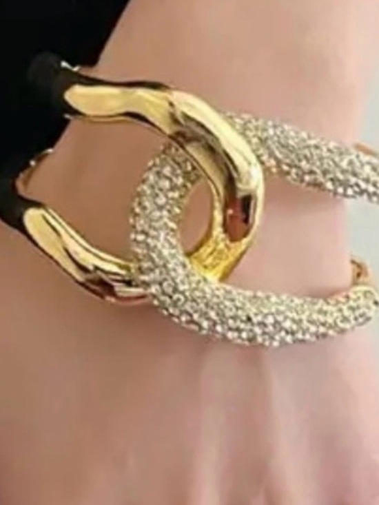 Alexis Bittar Jewelry - Interlocked Cuff Bracelet Pave’ Crystal Chunky Gold Alexis Bittar STYLE JA17